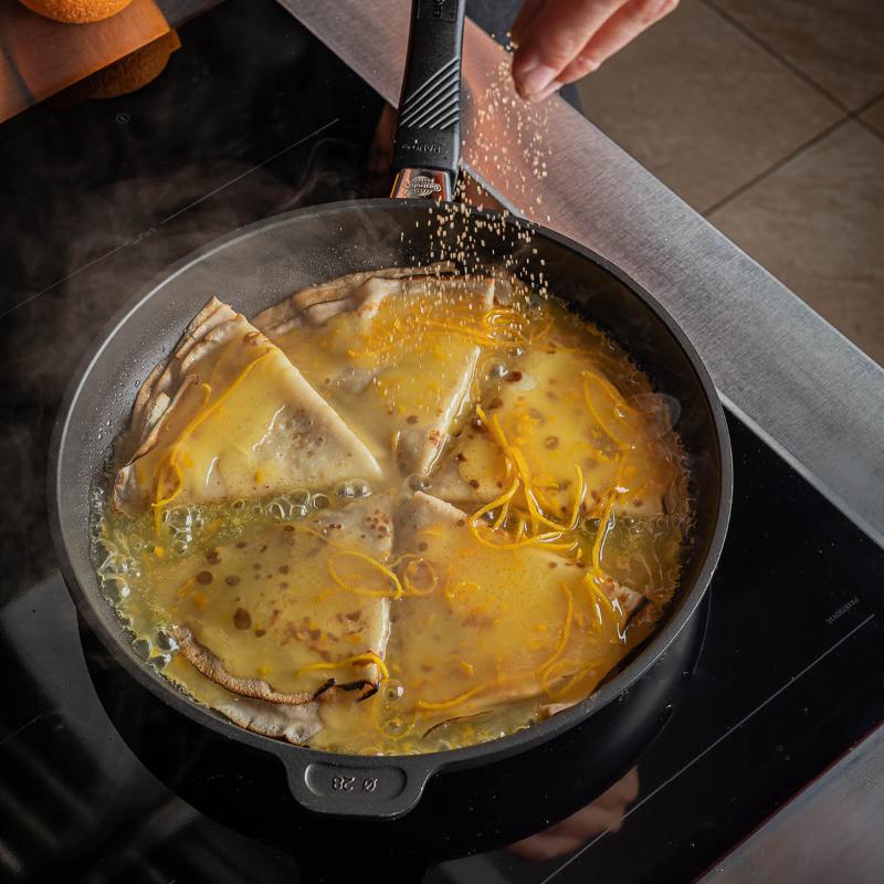 Stekpanna med nylagad mat