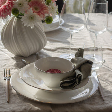 Royal Porcelain Angelina Platinum Djup Tallrik 23,5 cm Vit