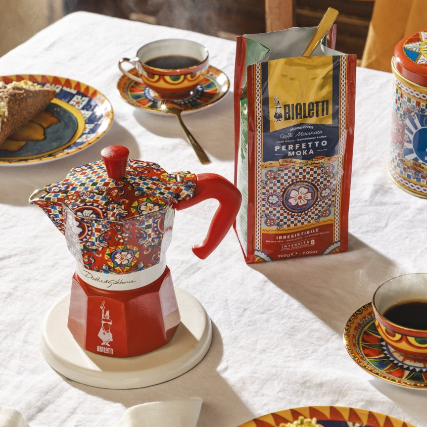 Bialetti Moka express Dolce & Gabbana 3 koppar Röd