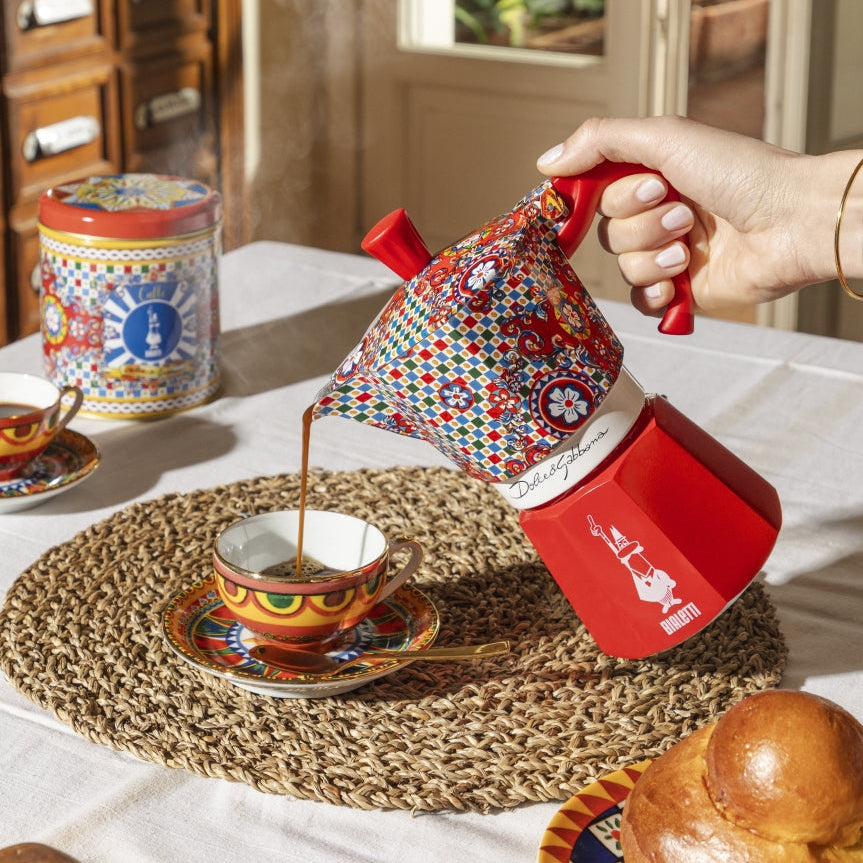 Bialetti Moka express Dolce & Gabbana 6 koppar Röd