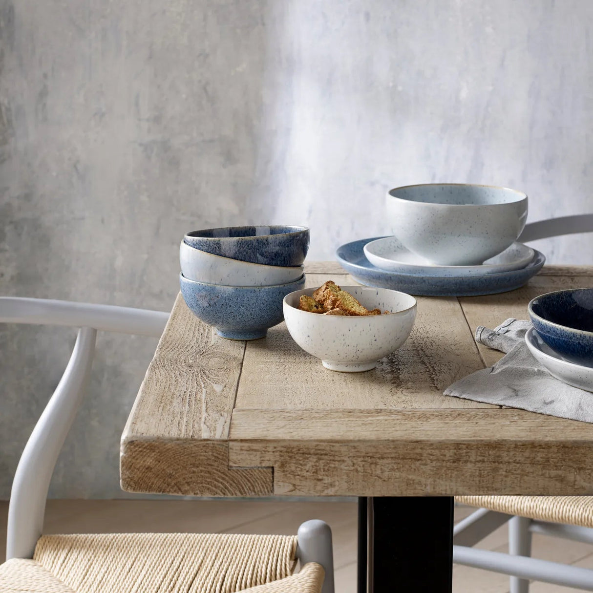 Denby Studio Blue Flingskål 17 cm 4-Pack stengods