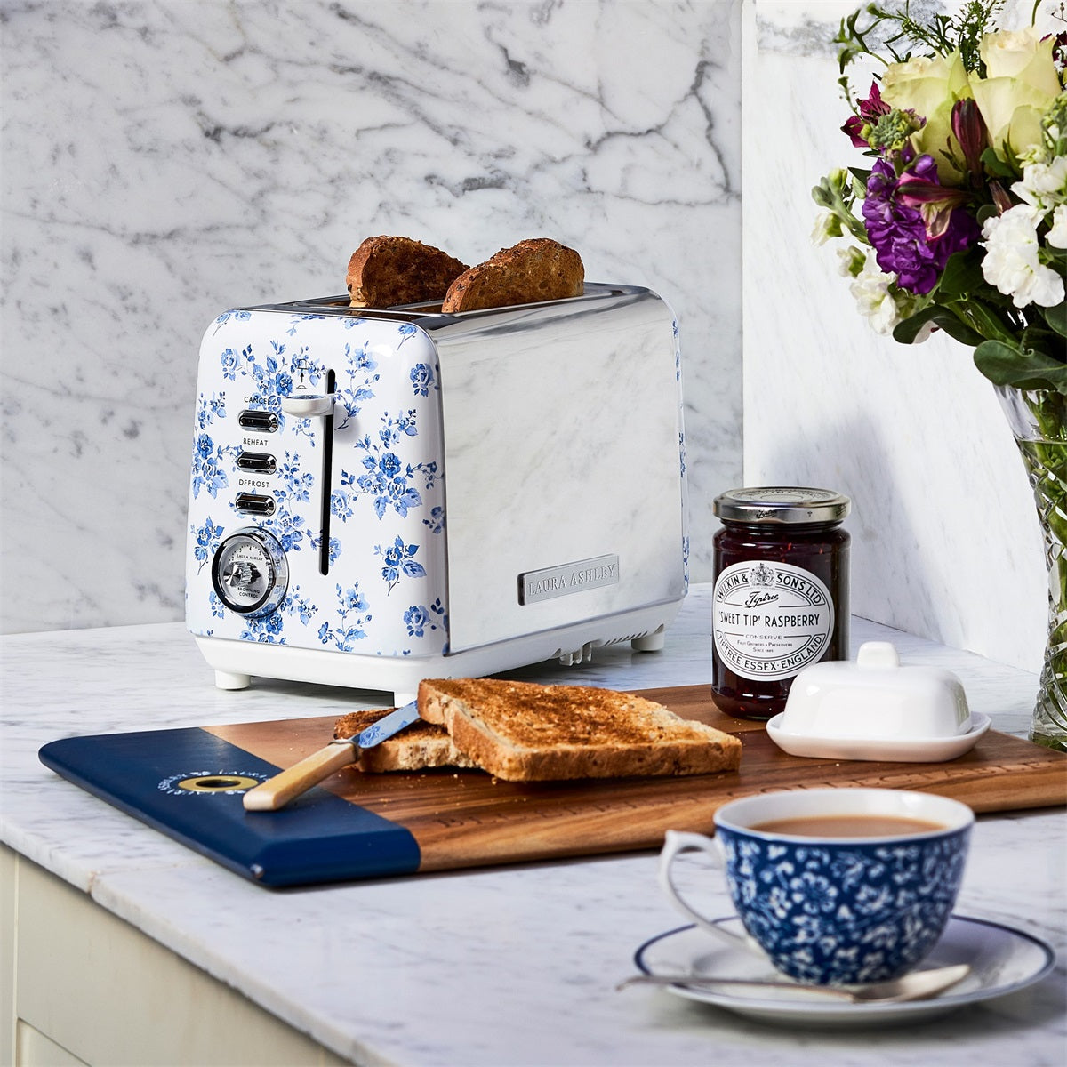 Laura Ashley Brödrost 2-skivor China Rose blå/vit