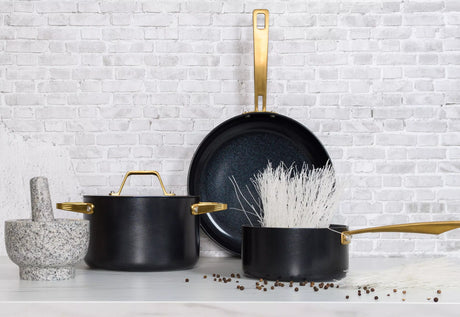 Modern House Grytset 3 Delar Svart / Guld