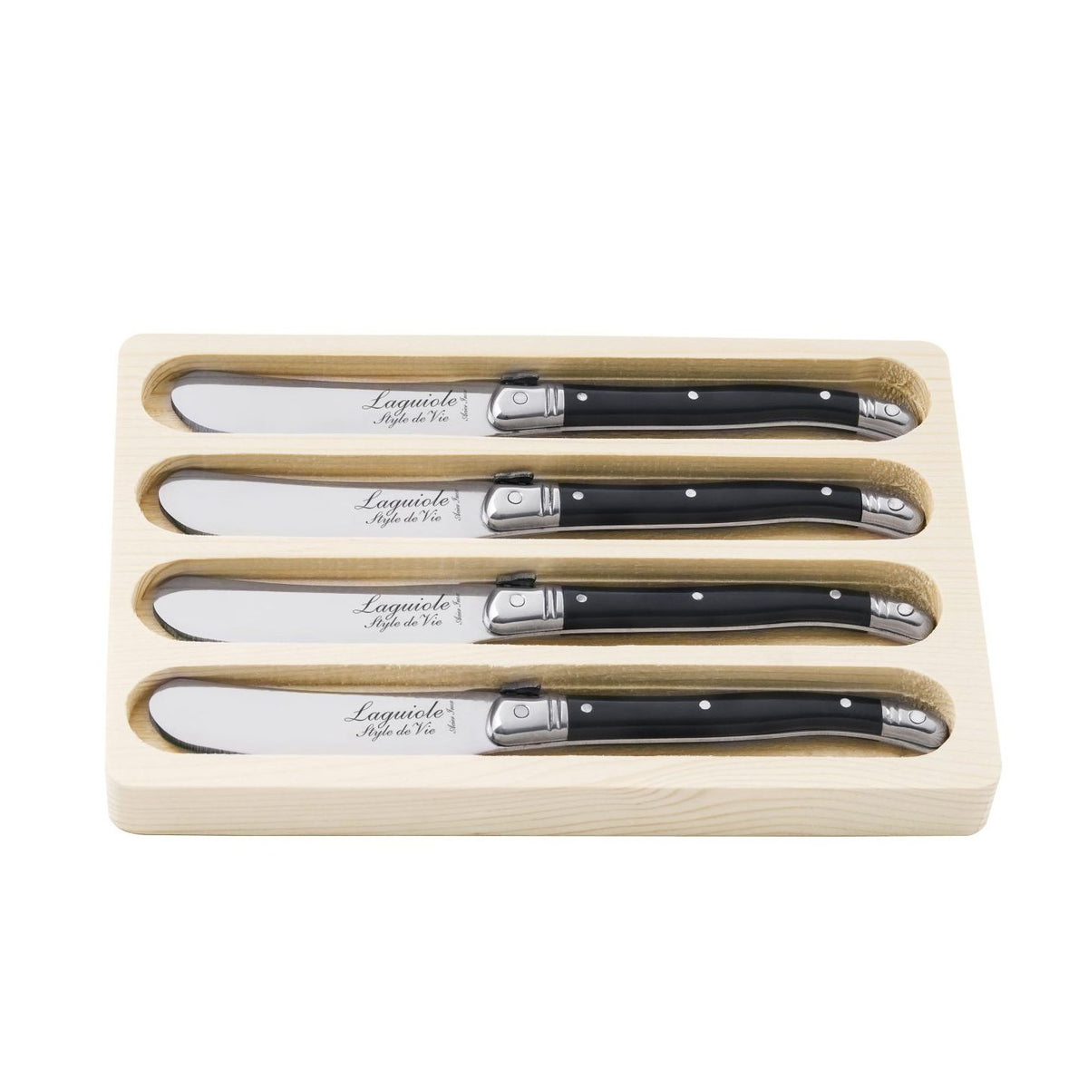 Laguiole style de vie Smörkniv 4-pack svart