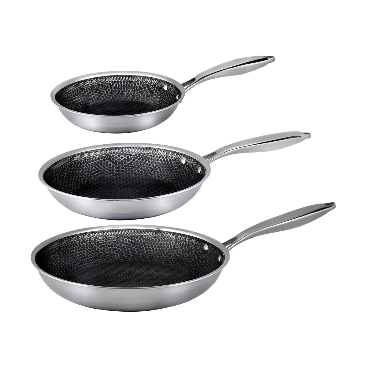 Hâws Santo hybrid stekpanna 3 delar 20+24+28 cm stål/svart