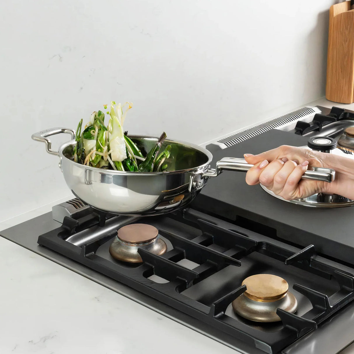 Robert welch 316 Series wok med lock 22 cm rostfritt stål