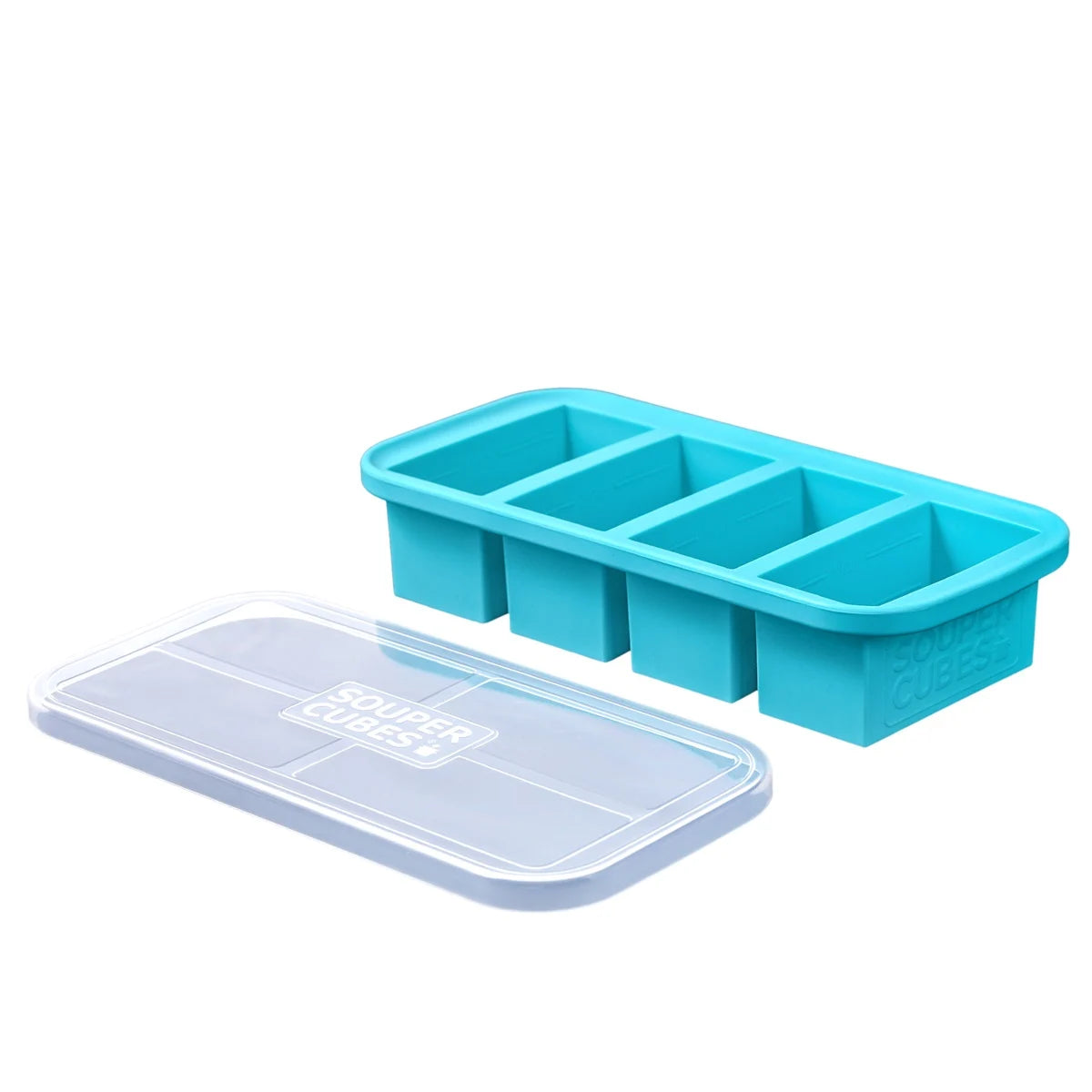 Souper Cubes Frysform i Silikon med Lock 4x250 ml Blå