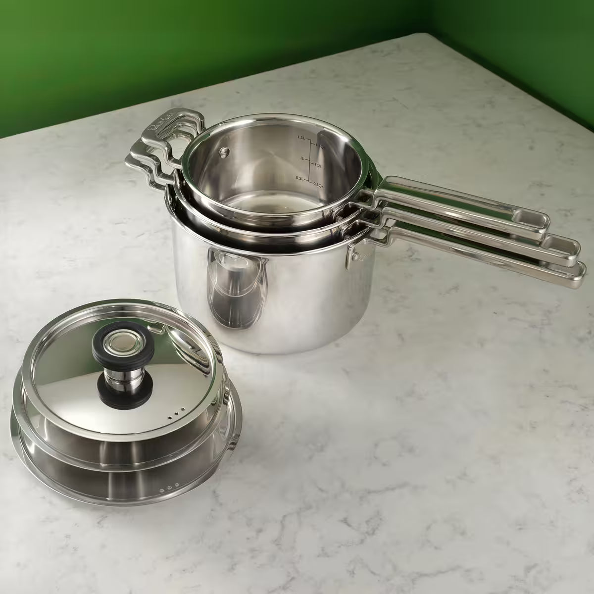 Robert welch 316 Series kastrullset 3 delar rostfritt stål