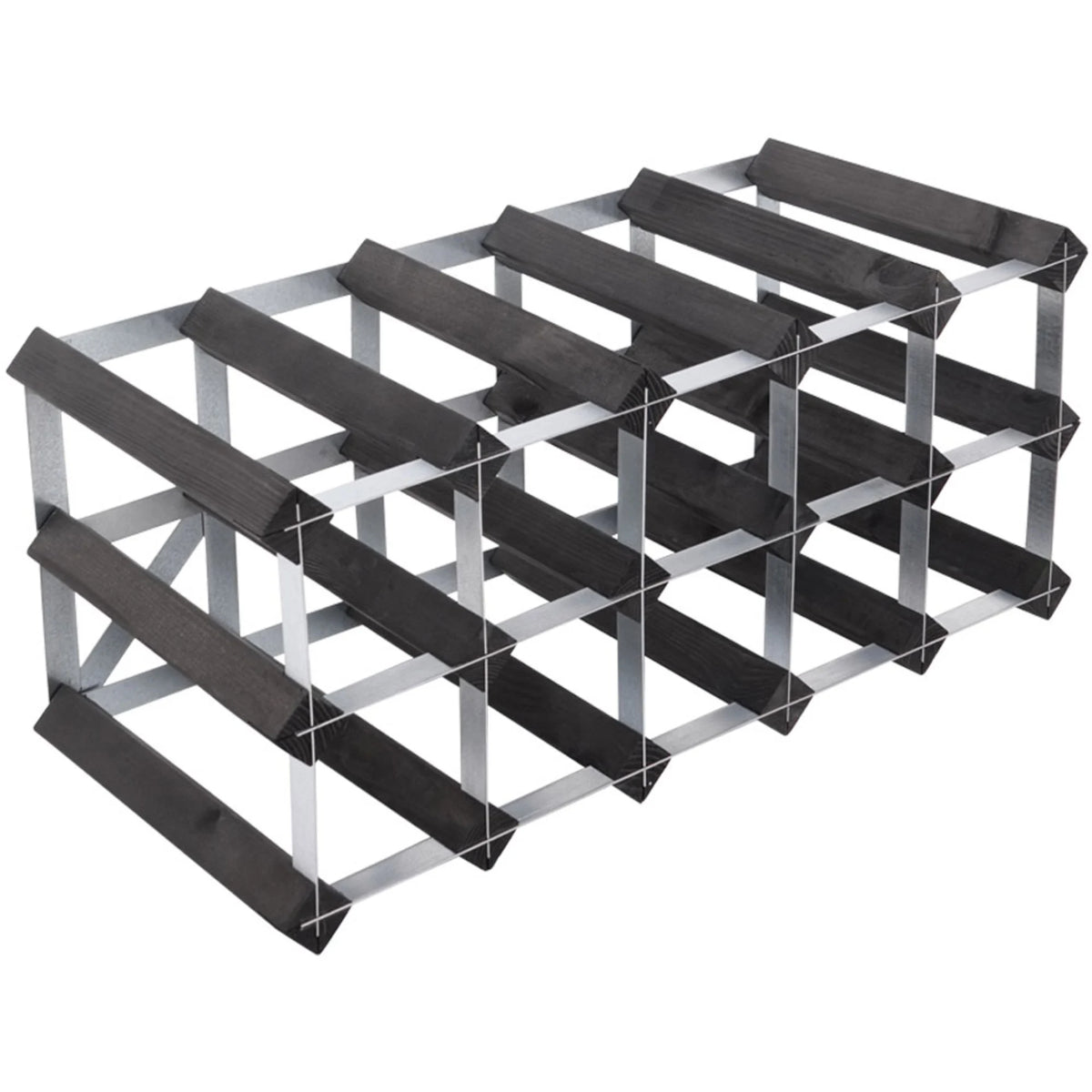 Traditional wine rack Vinställ Påbyggnadsbart 15 Flaskor Black Ash