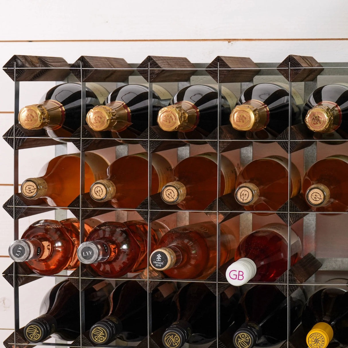 Traditional wine rack Vinställ Påbyggnadsbart 30 Flaskor Dark oak