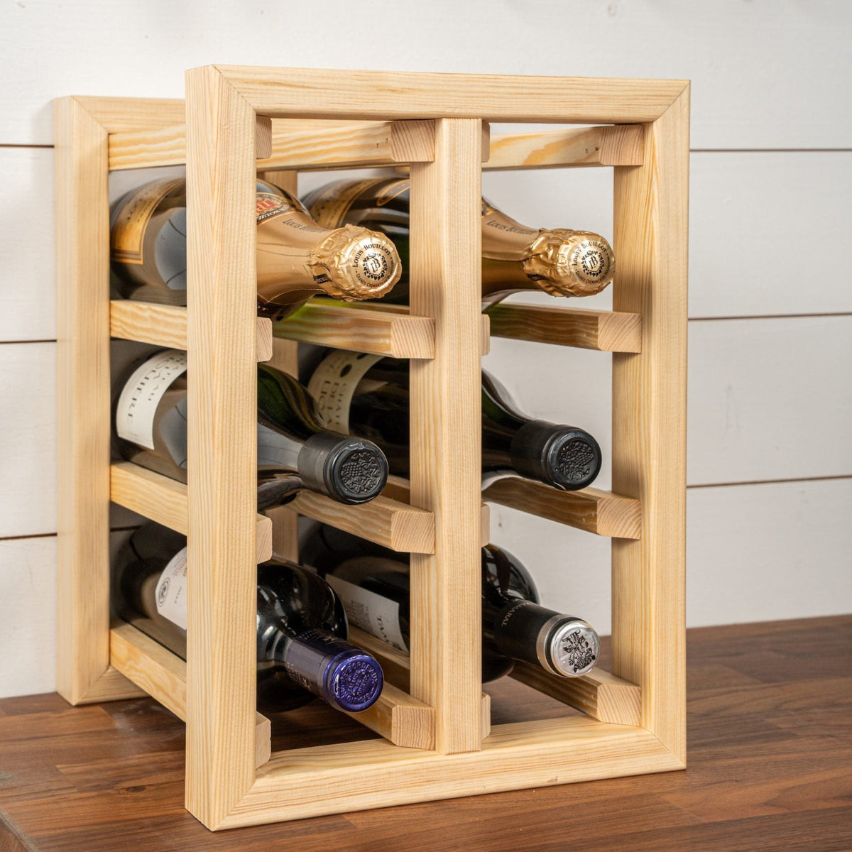 Swedish Wine Rack Furu Vinställ 6 flaskor Ljust trä