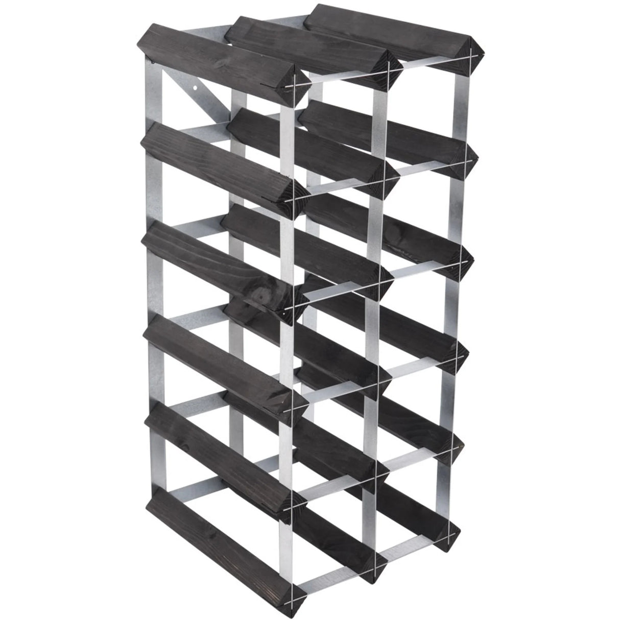 Traditional wine rack Vinställ Påbyggnadsbart 15 Flaskor Black Ash