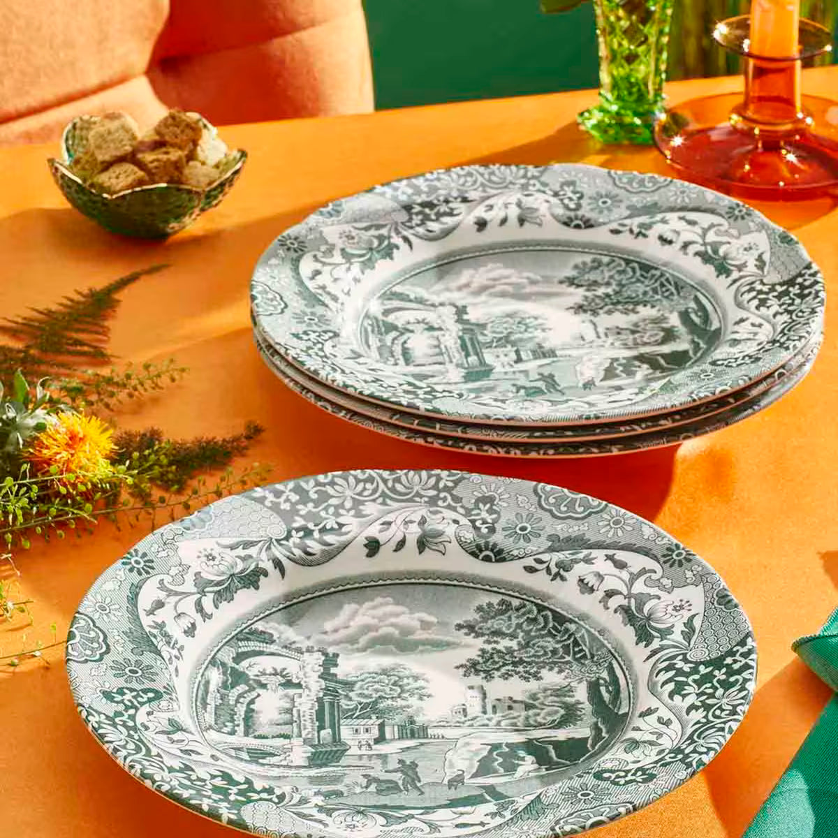 Spode Heritage Green Italian djup tallrik 23 cm 4-pack