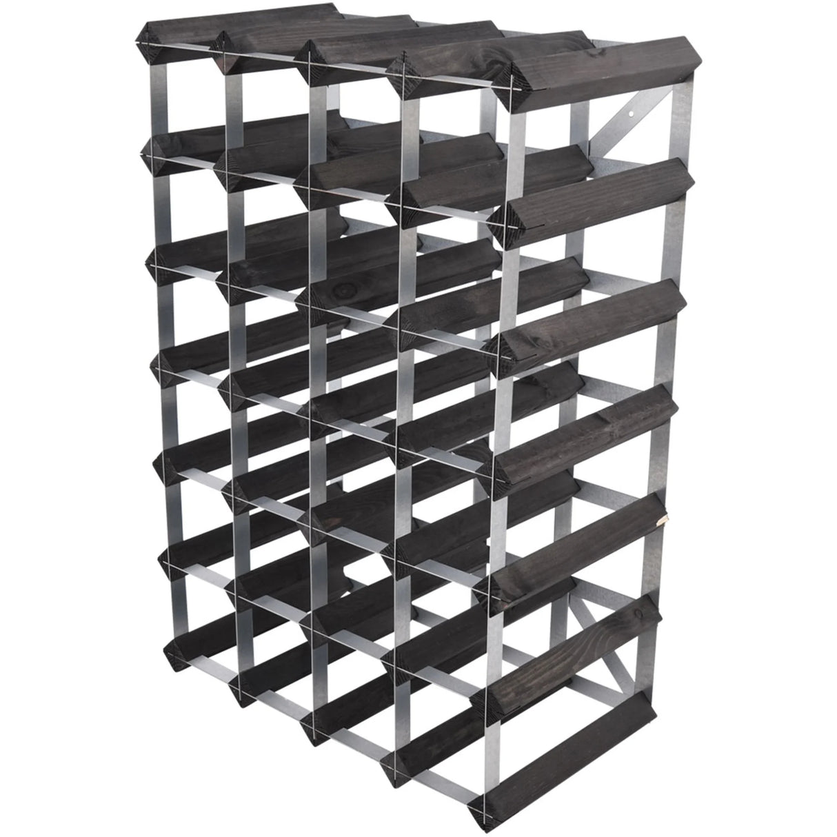 Traditional wine rack Vinställ Påbyggnadsbart 30 Flaskor Black Ash