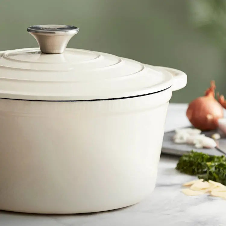 Barbary&Oak Gjutjärnsgryta rund 24 cm 4 L Creme