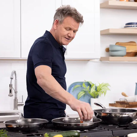 Hexclad Hybrid Stekpanna + Wok Set 7 delar Silver/Svart