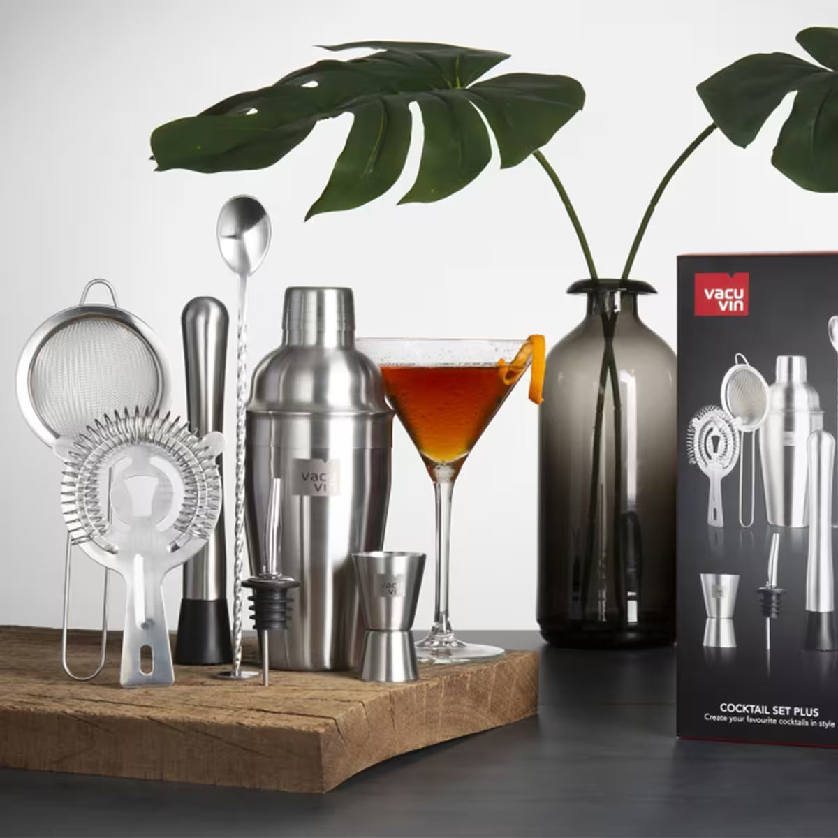 Vacu Vin Cocktail Set Plus 7 delar Silver/Svart