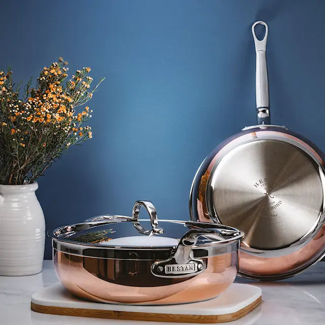 Hestan Copperbond Traktörpanna med lock 3,7 L Koppar
