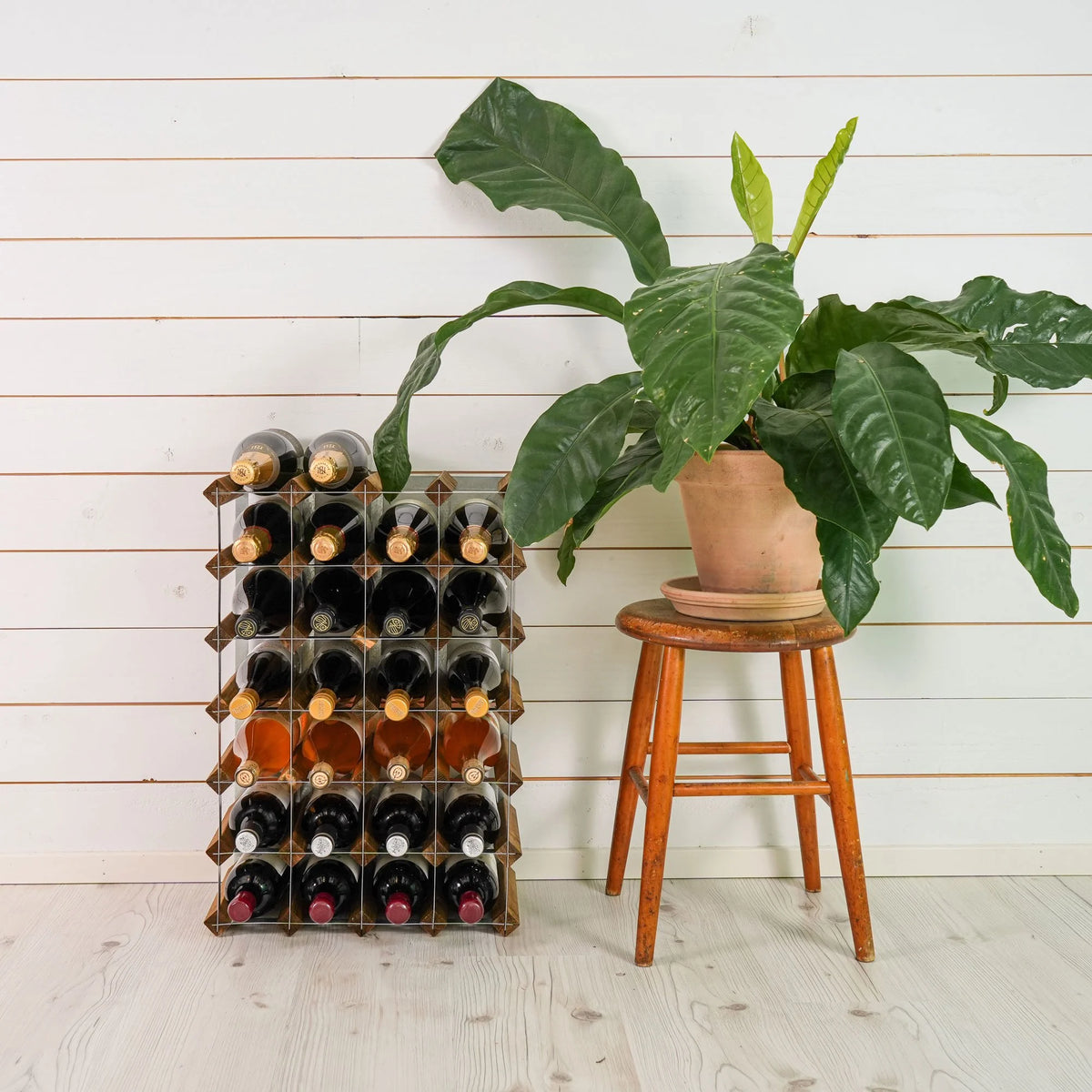 Traditional wine rack Vinställ Påbyggnadsbart 30 Flaskor Light oak