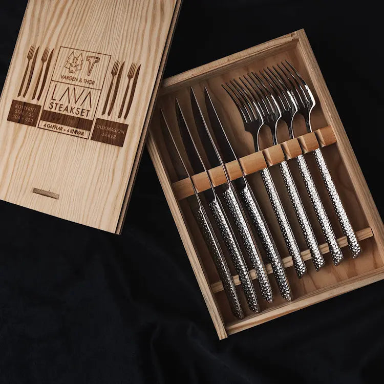 Vargen & Thor Lava bestickset 8 delar silver