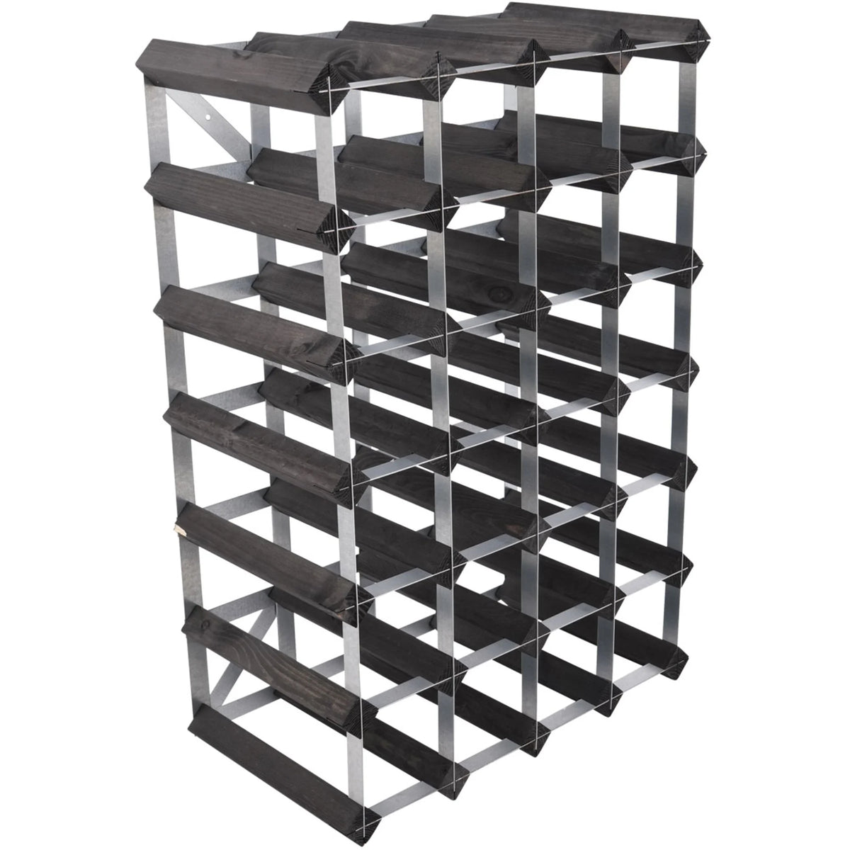 Traditional wine rack Vinställ Påbyggnadsbart 30 Flaskor Black Ash