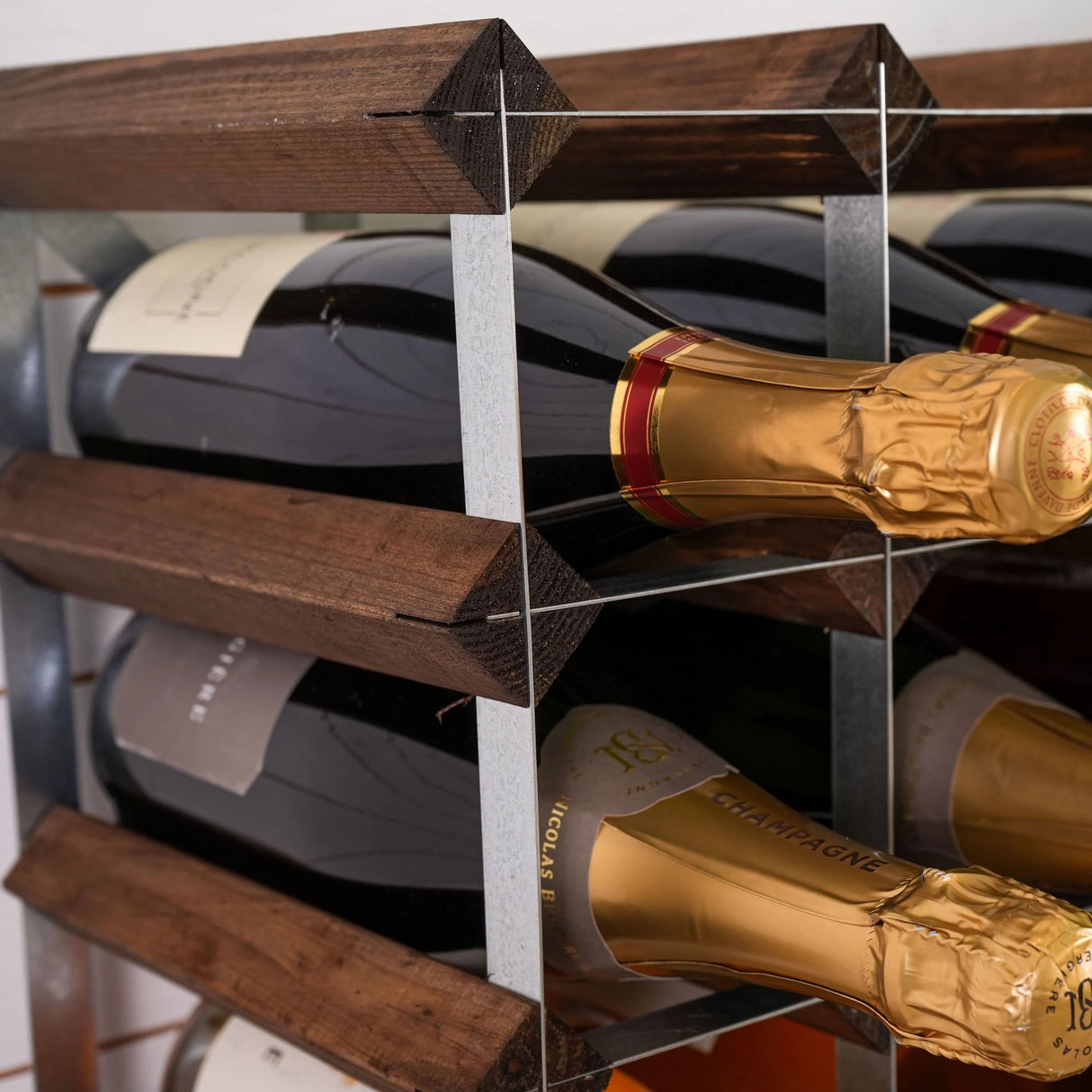 Traditional wine rack Vinställ Påbyggnadsbart 12 Flaskor Dark oak
