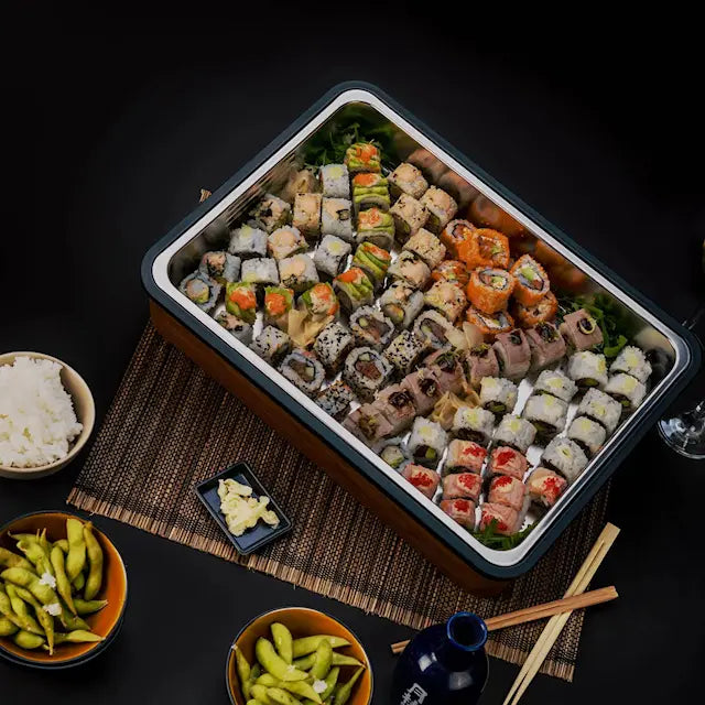 Platterbox Matlåda isolerad med kylning 5,5 L Walnut