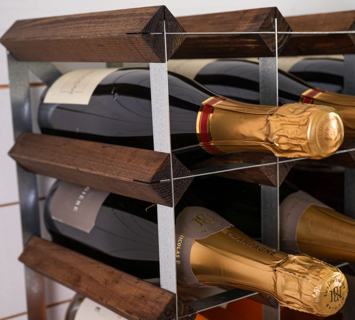 Traditional Wine Rack Vinställ Påbyggnadsbart 72 Flaskor Dark Oak