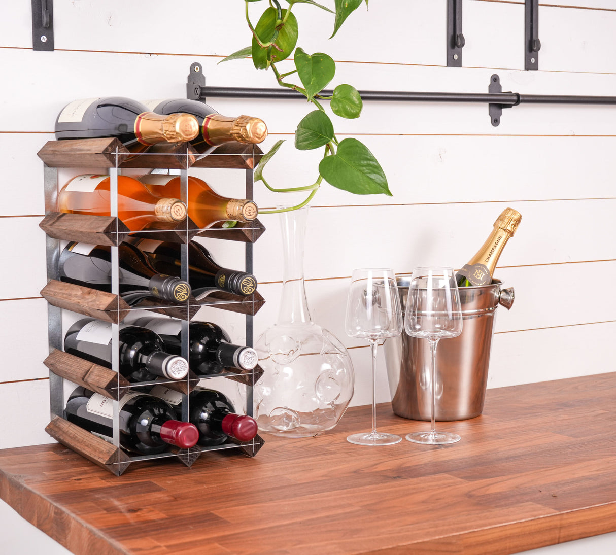 Traditional Wine Rack Vinställ Dark Oak 12 flaskor
