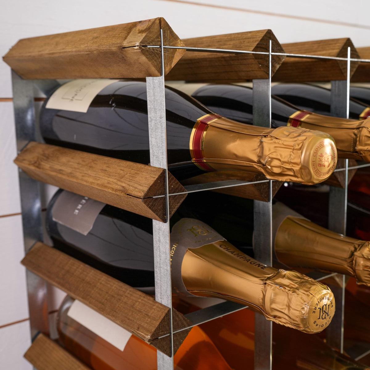 Traditional Wine Rack Vinställ Påbyggnadsbart 72 Flaskor Light Oak