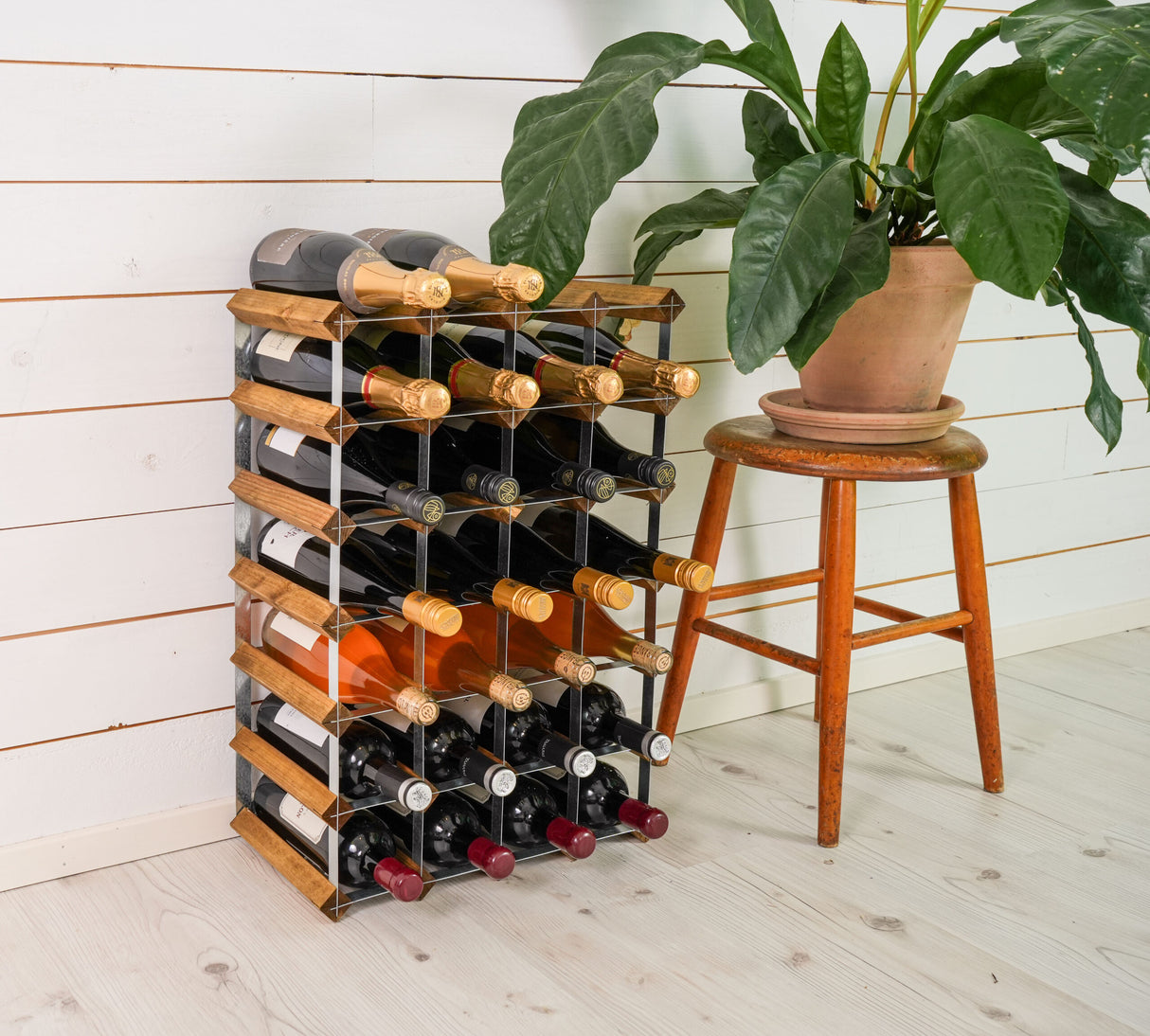 Traditional wine rack Vinställ Påbyggnadsbart 30 Flaskor Light oak