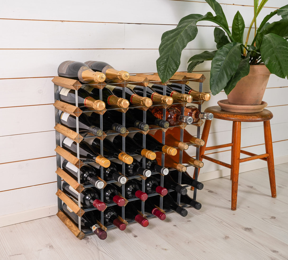 Traditional Wine Rack Vinställ Light Oak 42 Flaskor