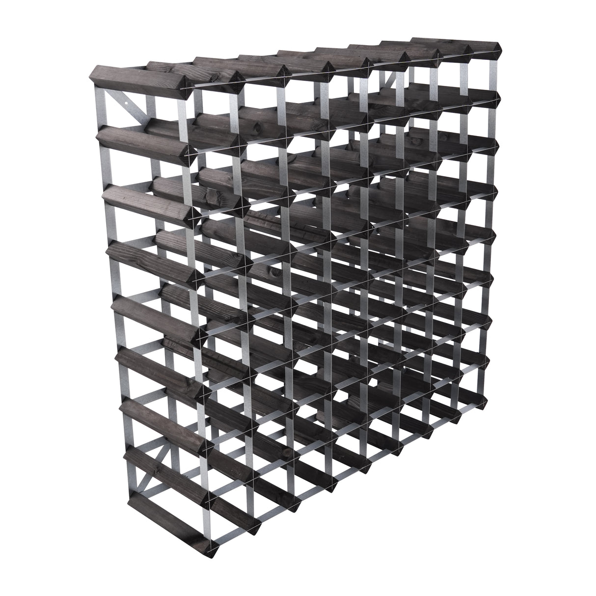 Traditional Wine Rack Vinställ Påbyggnadsbart 72 Flaskor Black Ash