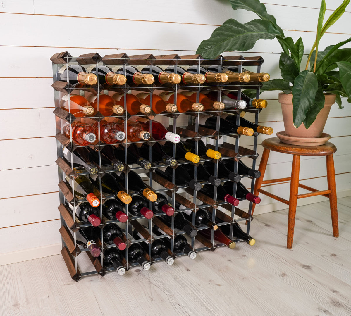 Traditional Wine Rack Vinställ Påbyggnadsbart 72 Flaskor Dark Oak