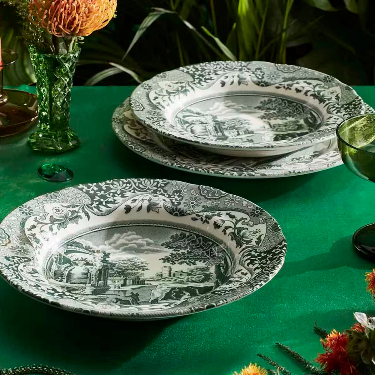 Spode Heritage Green Italian djup tallrik 23 cm 4-pack