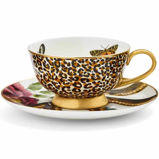 Spode Creatures of Curiosity Tekopp med fat 20 cl White/Leo
