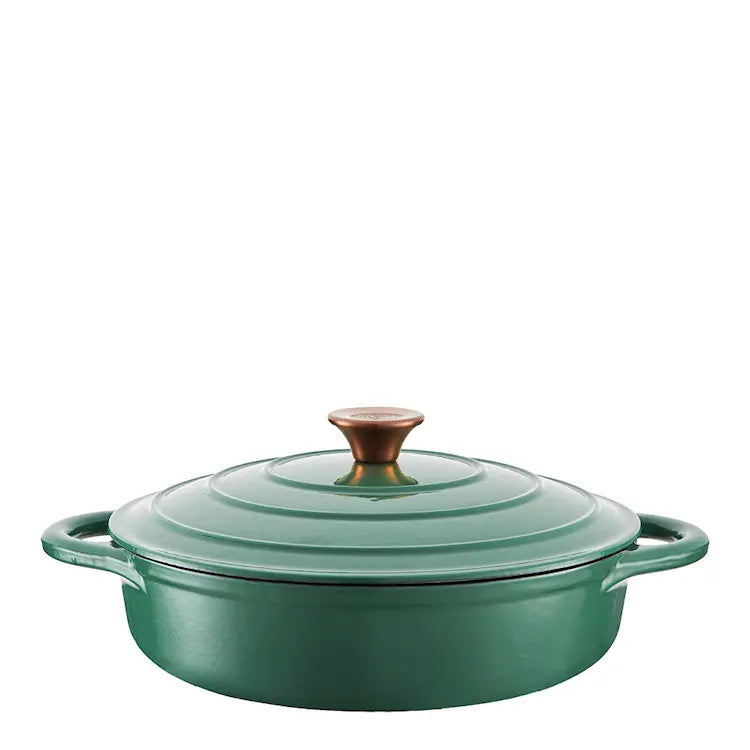 Barbary&Oak Gjutjärnsgryta låg 28 cm 2,5 L Grön