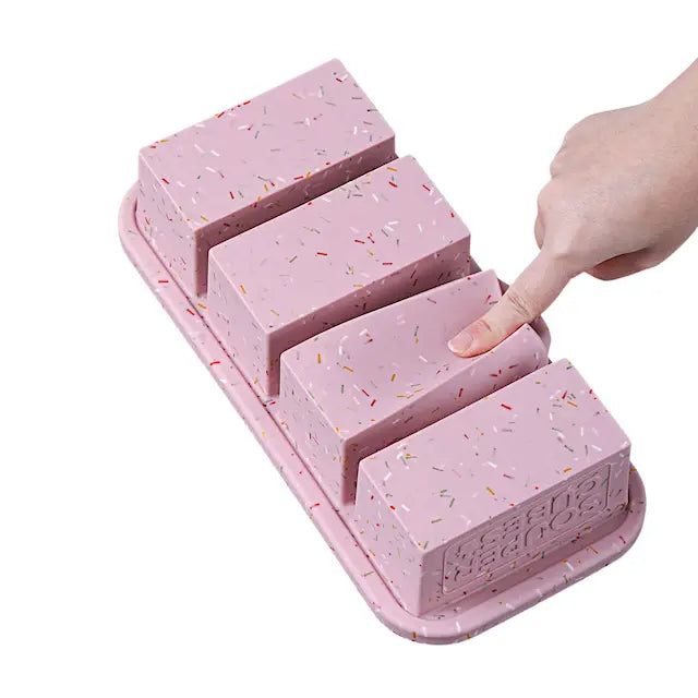 Souper Cubes Frysform i Silikon med Lock 4x250 ml 2-pack Blå/Röd