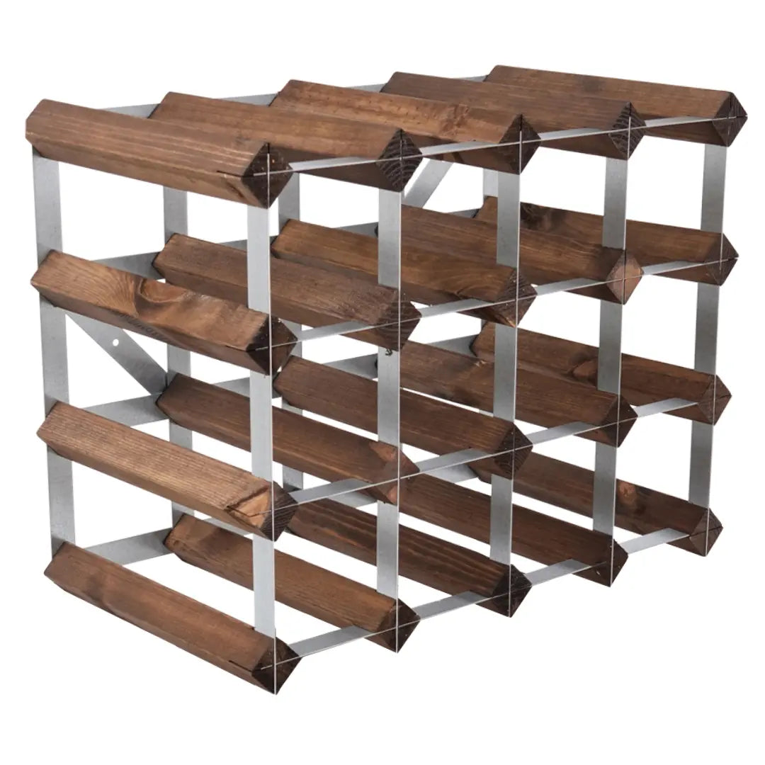 Traditional Wine Rack Vinställ Dark Oak 16 Flaskor