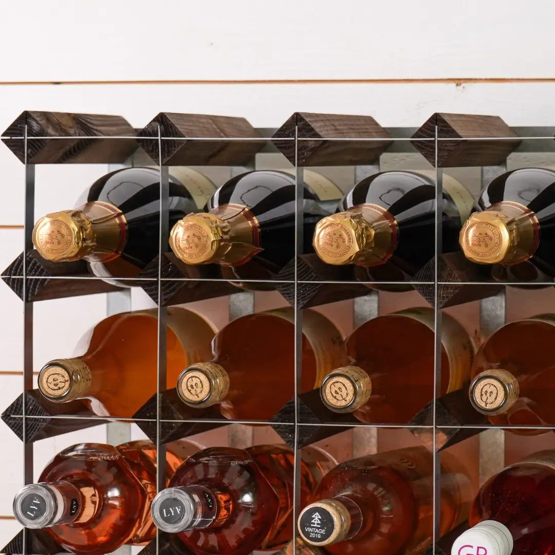 Traditional Wine Rack Vinställ Dark Oak 16 Flaskor