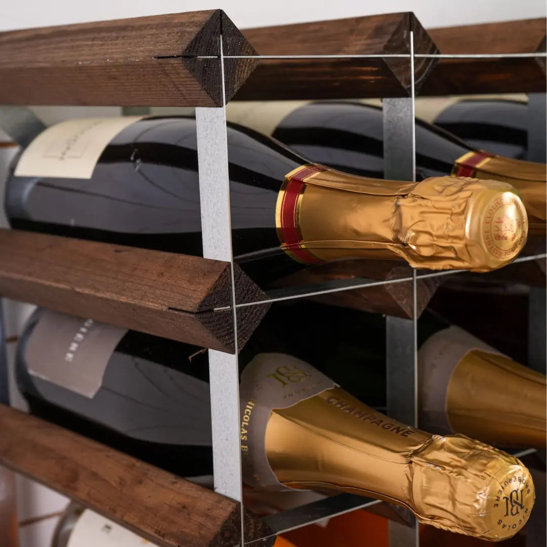 Traditional Wine Rack Vinställ Dark Oak 9 Flaskor