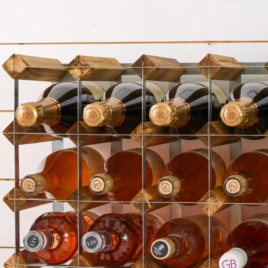 Traditional Wine Rack Vinställ Light Oak 16 Flaskor
