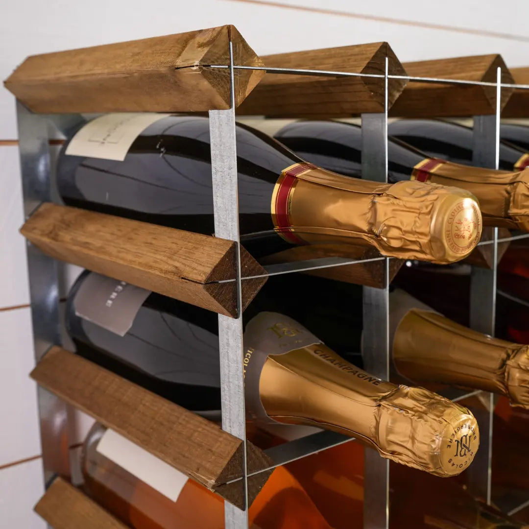 Traditional Wine Rack Vinställ Light Oak 16 Flaskor