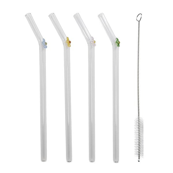 Modern House Fun sugrör 20 cm 4-pack blomma