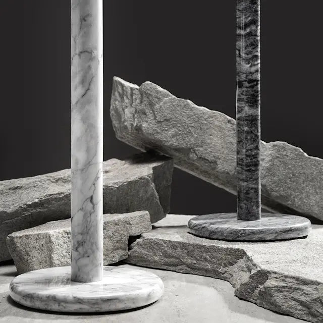 Stiernholm Marmor hushållspappershållare 32 cm vit