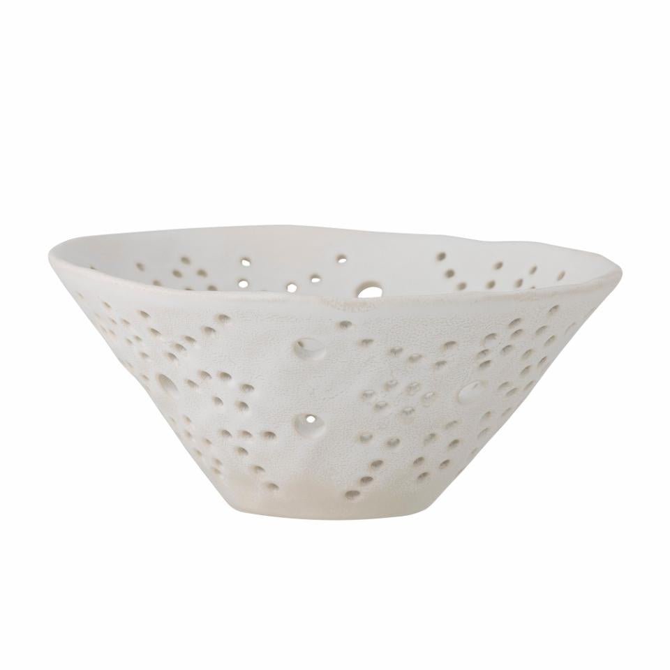 Bloomingville Dalena Dekorationsskål, Vit Stengods 30 cm - Kockensval