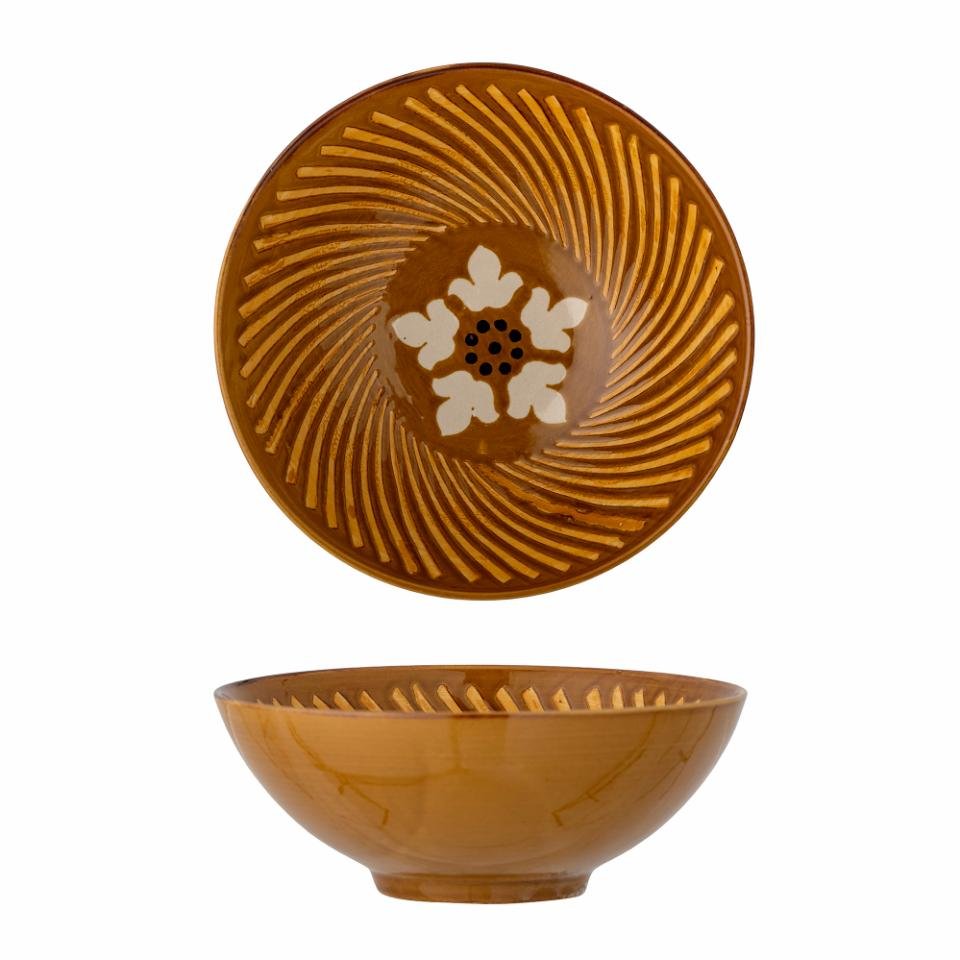 Bloomingville Skål Heikki Brun, Stengods 19 cm - Kockensval