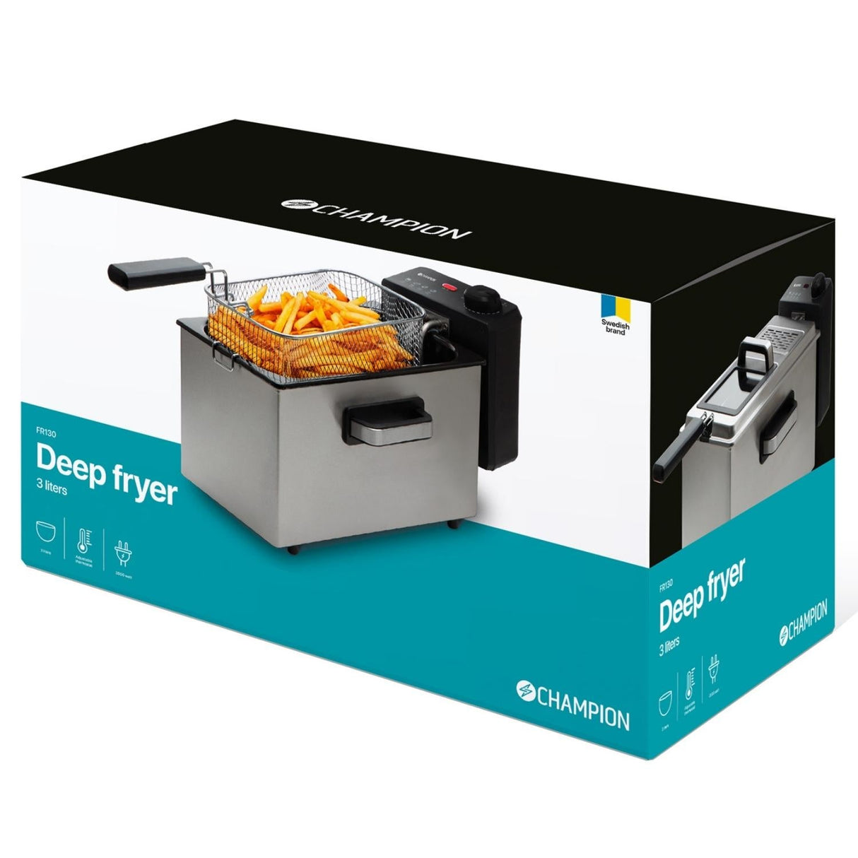 Champion Fritös 3,0 L 2000W Rostfri - Kockensval
