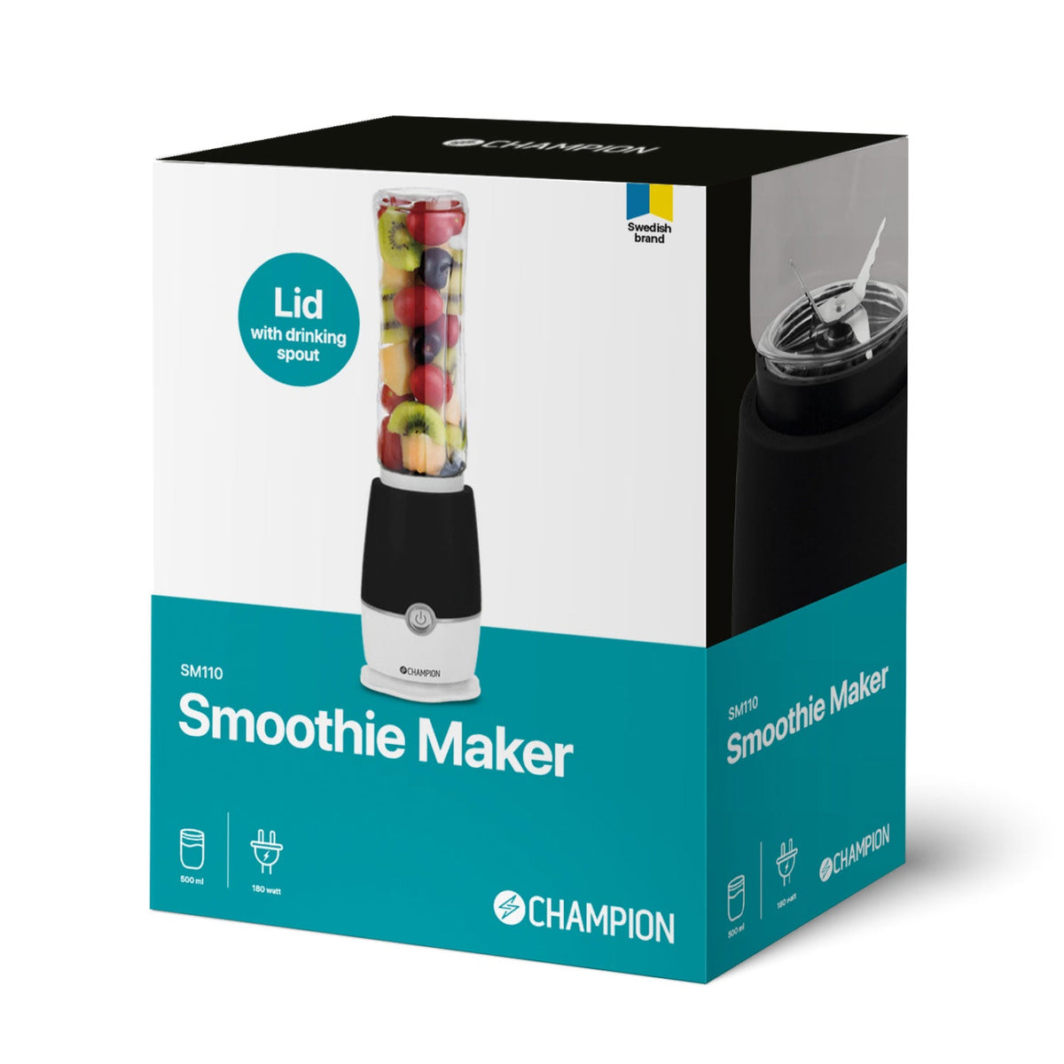 Champion Smoothie Maker 180W Svart/Vit - Kockensval