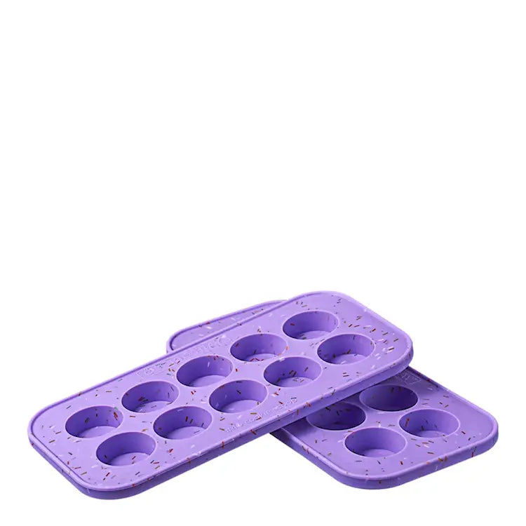 Souper Cubes Frysform i Silikon med Lock Cookie-tray 10x25 ml 2-pack Lila